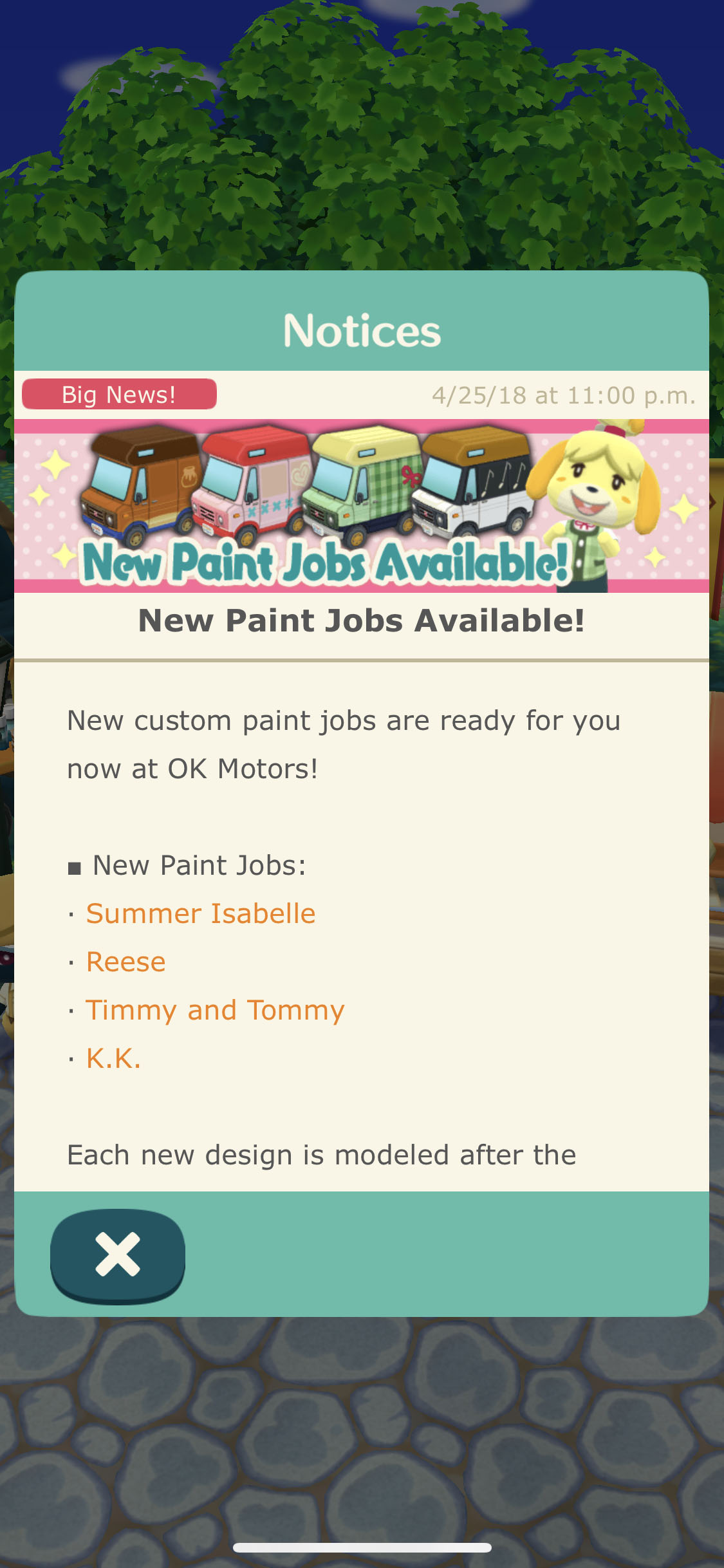 New Animal Crossing Pocket Camp Paint Jobs
