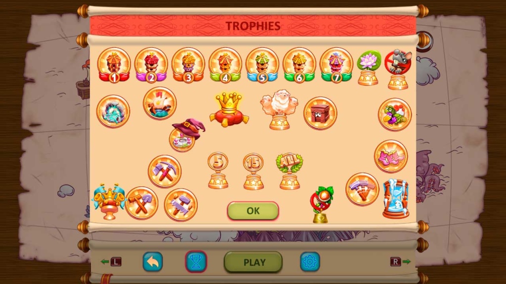 Gnomes Garden: Lost King trophies page