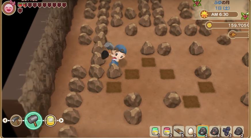 Mining in Story of Seasons: Friends of Mineral Town