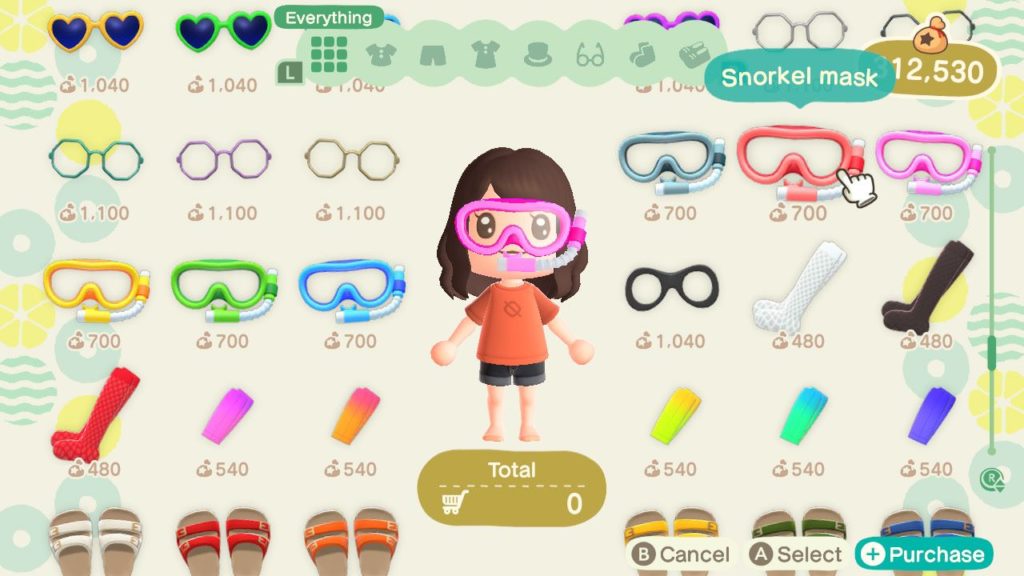 How To Get Different Colored Wet Suits And Snorkels In Animal Crossing